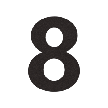 Ruostumattaon teräs talonnumero 8 - 55,2 x 80 cm - RAL9005 hieno rakenne (musta)