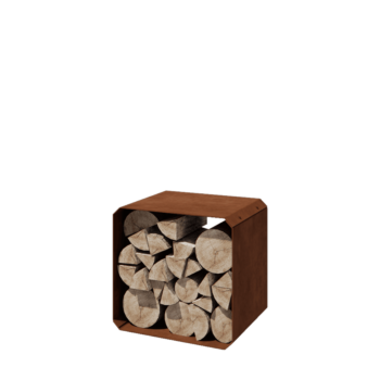 Corten-teräksinen polttopuuteline - Colorado 1 kappale - 40 x 40 x 40 cm