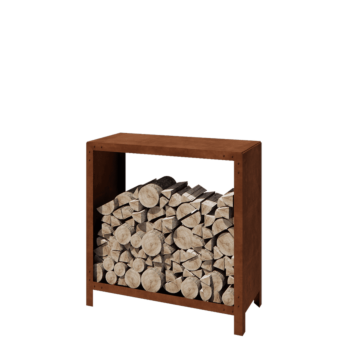 Corten-teräksinen polttopuuteline - Indiana - 100 x 40 x 100 cm