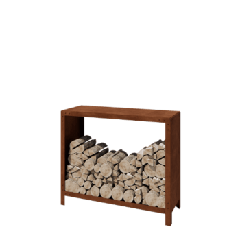 Corten-teräksinen polttopuuteline - Indiana - 120 x 40 x 100 cm