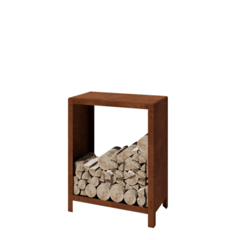 Corten-teräksinen polttopuuteline - Indiana - 80 x 40 x 100 cm