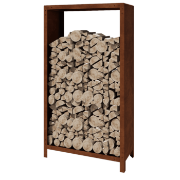 Corten-teräksinen polttopuuteline - Indiana - 100 x 40 x 180 cm