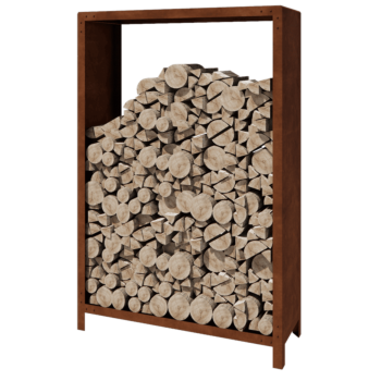 Corten-teräksinen polttopuuteline - Indiana - 120 x 40 x 180 cm