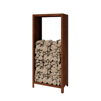 Corten-teräksinen polttopuuteline - Indiana - 80 x 40 x 180 cm