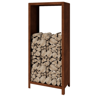 Corten-teräksinen polttopuuteline - Indiana - 80 x 40 x 180 cm