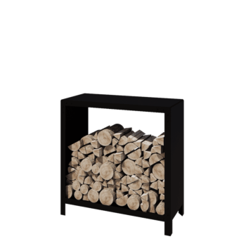 Teräksinen polttopuuteline - Indiana - 100 x 40 x 100 cm - RAL9005 matta (musta)