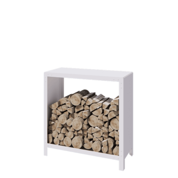 Teräksinen polttopuuteline - Indiana - 100 x 40 x 100 cm - RAL9010 matta (valkoinen)