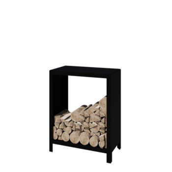 Teräksinen polttopuuteline - Indiana - 80 x 40 x 100 cm - RAL9005 matta (musta)