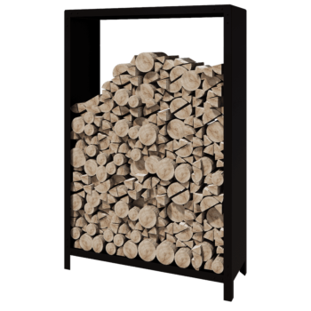 Teräksinen polttopuuteline - Indiana - 120 x 40 x 180 cm - RAL9005 matta (musta)