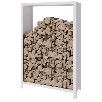 Teräksinen polttopuuteline - Indiana - 120 x 40 x 180 cm - RAL9010 matta (valkoinen)