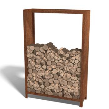 Corten-teräksinen puuteline Indiana 180 x 120 x 40 cm