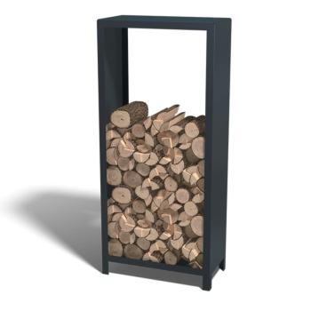 Teräksinen polttopuuteline - Indiana - 80 x 40 x 180 cm - RAL9005 matta (musta)