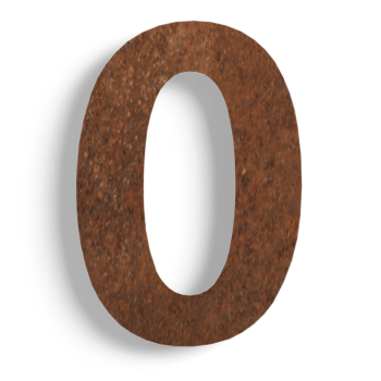 Corten-teräksinen talonumero 0 - 15 cm