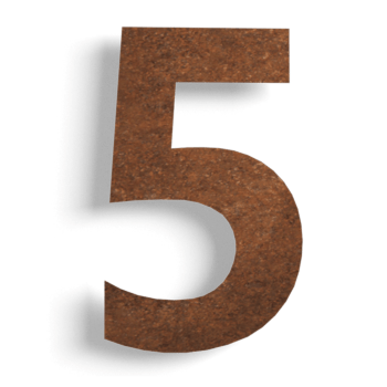 Corten-teräksinen talonumero 5 - 15 cm