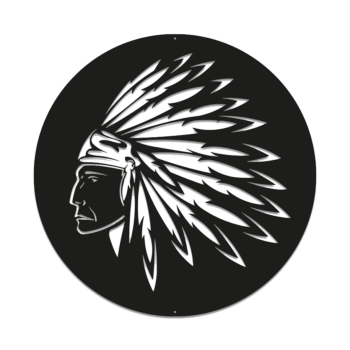 Metallinen seinäkoriste - Intiaani Large - 80 x 80 cm