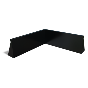 Teräksinen tukimuuri - Sisäkulma - 100 x 100 x 30 cm - RAL9005 matta (musta)