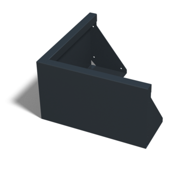 Teräksinen tukimuuri - Ulkokulma - 50 x 50 x 30 cm - RAL9005 matta (musta)