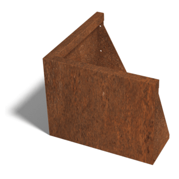 Corten-teräksinen tukimuuri ulkokulma 50 x 50 cm (korkeus 40 cm)