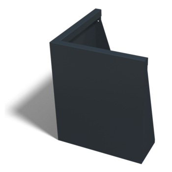 Teräksinen tukimuuri - Ulkokulma - 50 x 50 x 60 cm - RAL9005 matta (musta)