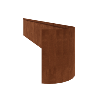 Corten-teräksinen puutarha reunus litteä FLEX 45 cm (pituus 150 cm)