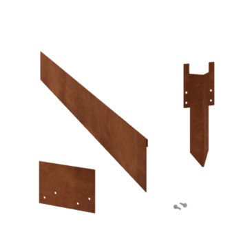 Corten-teräksinen puutarha reunus litteä 13 cm:n täydellinen sarja 15 metriä kohti