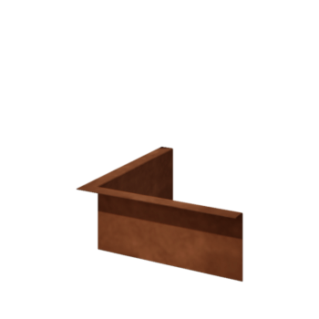 Corten-teräksinen puutarha reunus taitettu 12 cm sisäkulma