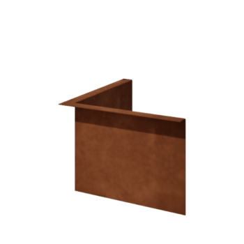 Corten-teräksinen puutarha reunus taitettu 22 cm sisäkulma