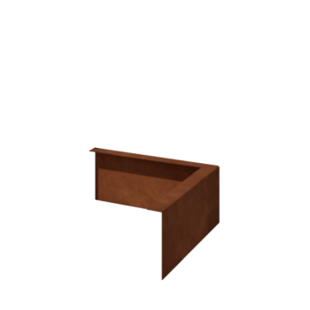 Corten-teräksinen puutarha reunus taitettu 12 cm ulkokulma