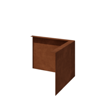 Corten-teräksinen puutarha reunus taitettu 22 cm ulkokulma
