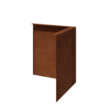 Corten-teräksinen nurmikon reunus - Taitettu - Ulkokulma - Korkeus 34 cm