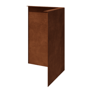 Corten-teräksinen nurmikon reunus - Taitettu - Ulkokulma - Korkeus 45 cm