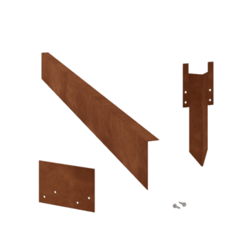 Corten-teräksinen puutarha reunus taitettu 12 cm:n täydellinen sarja 15 metriä kohti