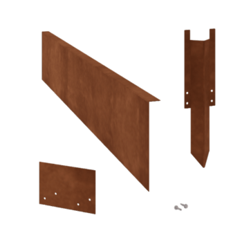 Corten-teräksinen puutarha reunus taitettu 22 cm täydellinen sarja 15 metriä kohti