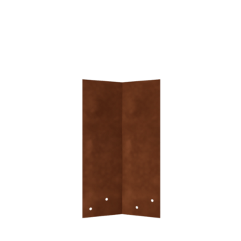 Corten-teräksinen liitoslevy - 45° - Nurmikon reunuksen korkeus 34 / 37,5 cm