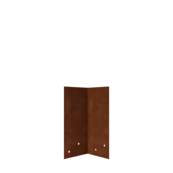 Liitoslevy corten-teräs 90º keskikokoinen 22 - 25 cm