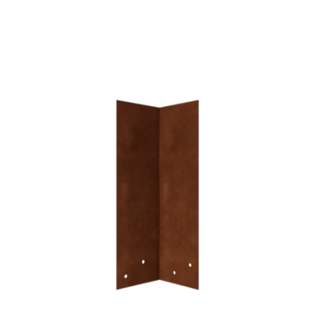 Corten-teräksinen liitoslevy - 90° - Nurmikon reunuksen korkeus 34 / 37,5 cm