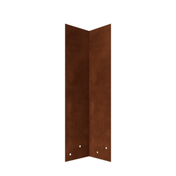 Corten-teräksinen liitoslevy - 90° - Nurmikon reunuksen korkeus 45 cm