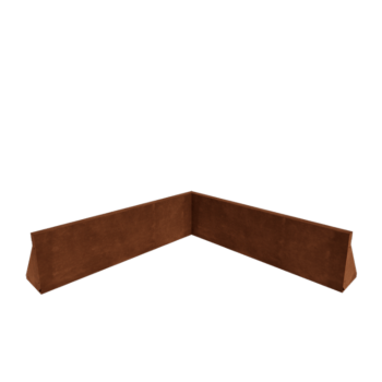 Corten-teräksinen tukimuuri sisäkulma 100 x 100 cm (korkeus 30 cm)