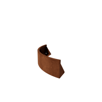 Corten-teräksinen tukimuuri ulkokaarre 100 x 100 cm (korkeus 30 cm)