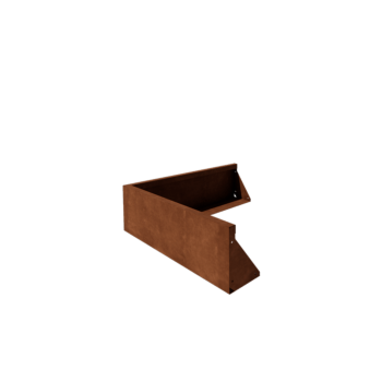 Corten-teräksinen tukimuuri ulkokulma 100 x 100 cm (korkeus 30 cm)