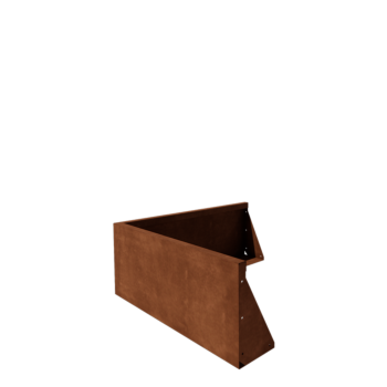 Corten-teräksinen tukimuuri - Ulkokulma - 100 x 100 x 40 cm