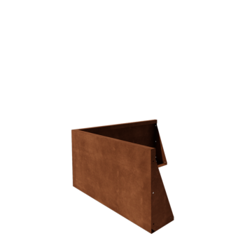 Corten-teräksinen tukimuuri - Ulkokulma - 100 x 100 x 50 cm