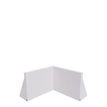 Teräksinen tukimuuri - Sisäkulma - 50 x 50 x 40 cm - RAL9010 matta (valkoinen)