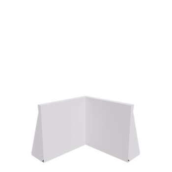 Teräksinen tukimuuri - Sisäkulma - 50 x 50 x 50 cm - RAL9010 matta (valkoinen)