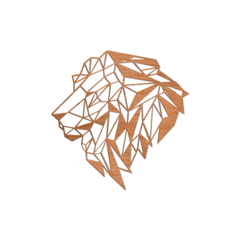 Corten-teräksinen seinäkoriste - Leijona 2.0 Small - 50,8 x 50 cm