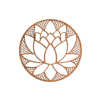 Corten-teräksinen seinäkoriste - Lootuskukka Small - 50 x 50 cm