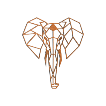 Corten-teräksinen seinäkoriste - Norsu 1.0 Small - 60 x 51,7 cm