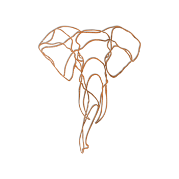 Corten-teräksinen seinäkoriste - Norsu 1.0 Large - 100 x 80,1 cm