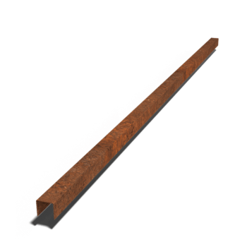 Corten-teräksinen u-profiili 5 x 5 x 5 cm (pituus 240 cm)