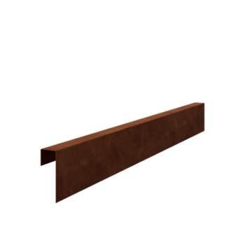 Corten-teräksinen u-profiili - 15 x 5 x 5 cm - 240 cm